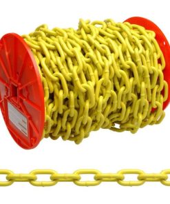 Campbell 3/16in Grade 30 Proof Coil Chain Yellow Polycoat 100' Per Reel - Bulk Pallet Supply USA