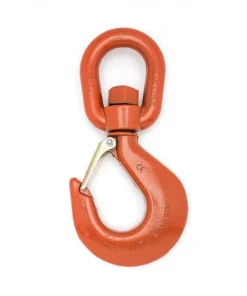 Campbell #7 Alloy Latched Swivel Hoist Hook 5 Ton PL Forged Alloy Painted Orange - Bulk Pallet Supply USA