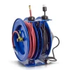 Coxreels Hose Reel 3/8in x 50' Dual Purpose Spring Rewind 300PSI & Single Industrial Receptacle 50' Cord 16 AWG - Bulk Pallet Supply USA