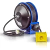 Coxreels Hose Reel 30' Compact Spring Driven Cord Quad Receptacle with 12GA Steel Base - Bulk Pallet Supply USA