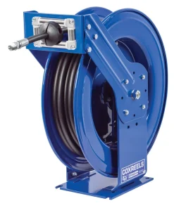 Coxreels Hose Reel Supreme Duty Spring Rewind for Air/Water/Oil 1/2in ID 75' 2500 PSI - Bulk Pallet Supply USA