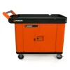 Crescent RAILWORKS 2 Shelf Industrial Utility Cart with 5 Inch Hard Casters and Double Door Lockable Security Panel - Bulk Pallet Supply USA