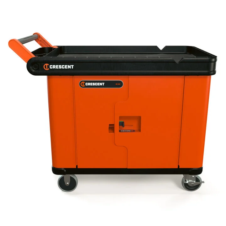 Crescent RAILWORKS 2 Shelf Industrial Utility Cart with 5 Inch Hard Casters and Double Door Lockable Security Panel - Bulk Pallet Supply USA Crescent RAILWORKS 2 Shelf Industrial Utility Cart with 5 Inch Hard Casters and Double Door Lockable Security Panel - Bulk Pallet Supply USA