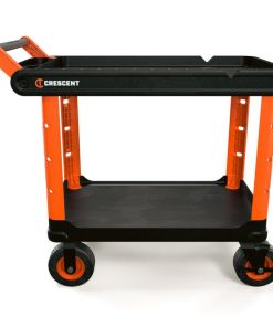 Crescent RAILWORKS 2 Shelf Industrial Utility Cart with 8 Inch Casters - Bulk Pallet Supply USA